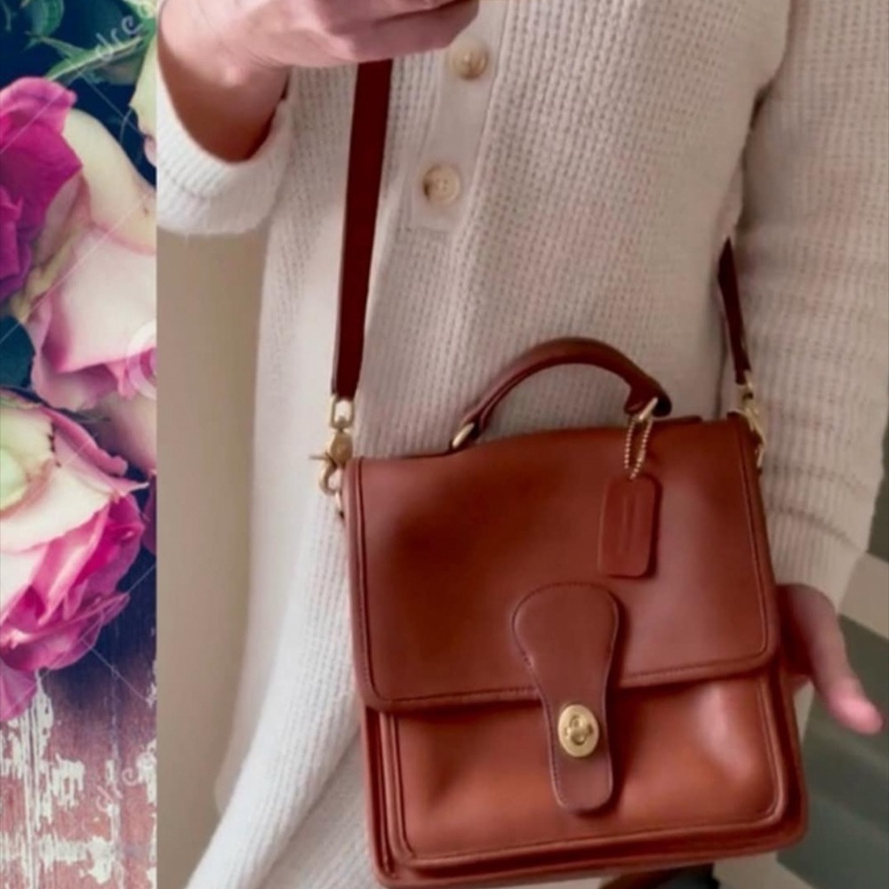 VINTAGE COACH BRITISH TAN LEATHER STATION BAG 5130 - Picture 6 of 17